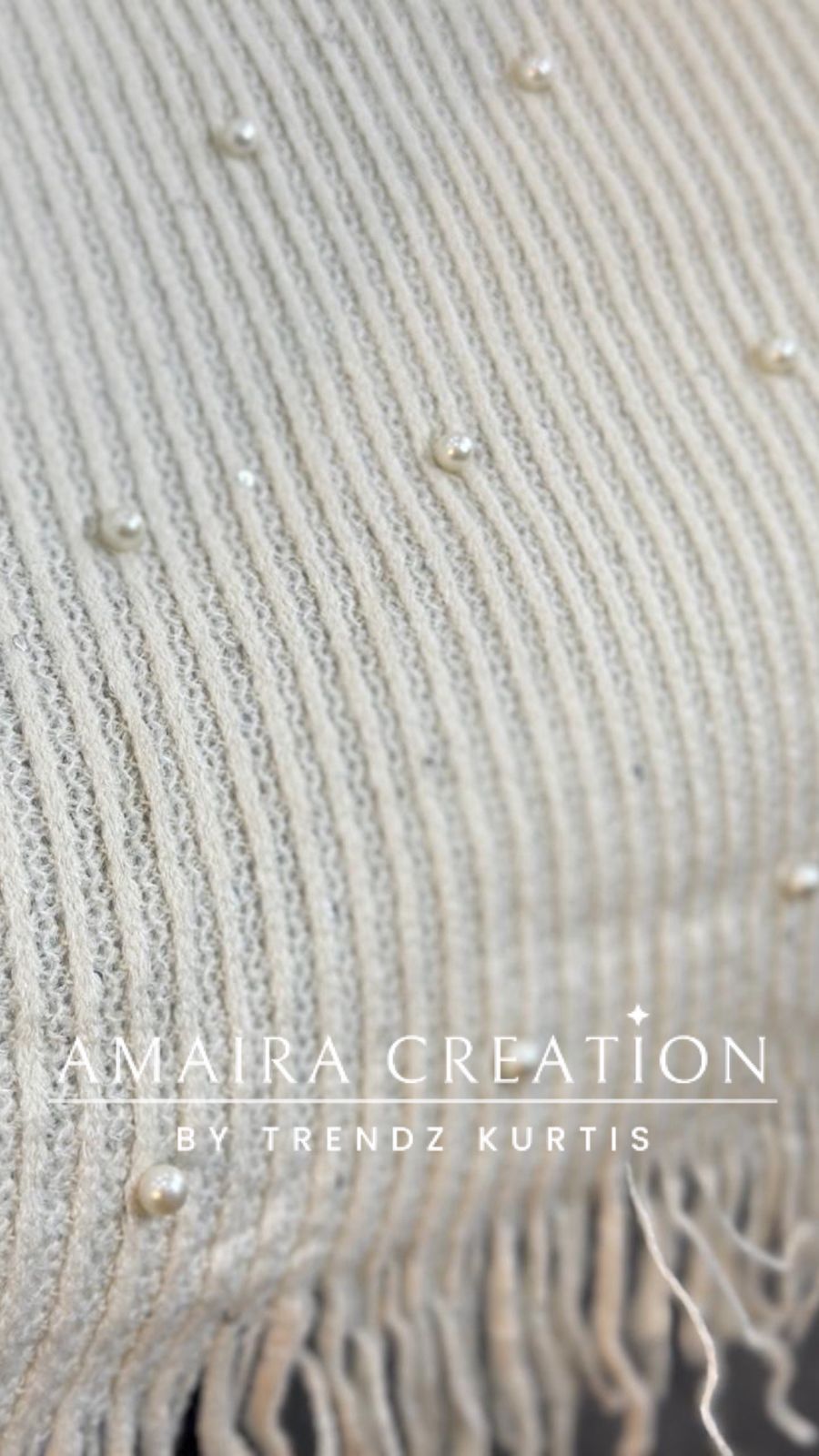 Premium Woolen Party Wear Stole With Pearl Dratiling