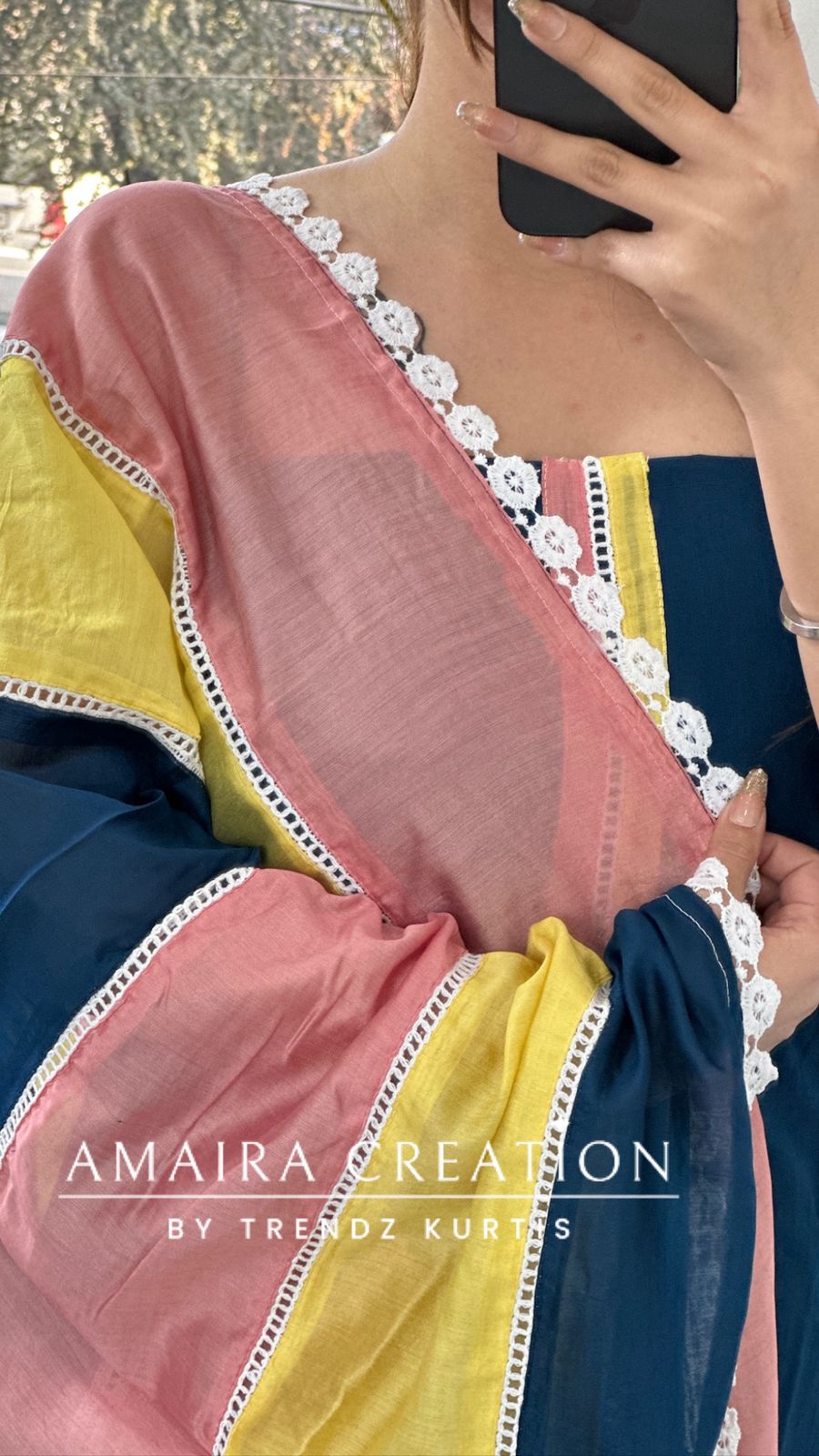 Premium Cotton Reyon Navy Blue Colour Beautiful Thread Embroiderey Unstitch Suit