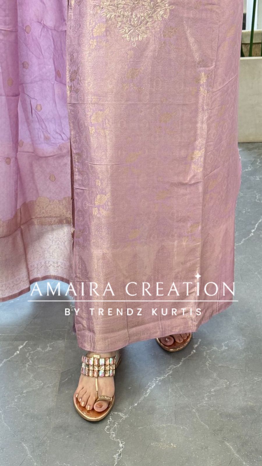 Premium Banarasi Fabric Lavender Color Unstitched Suit With Banarasi Dupatta
