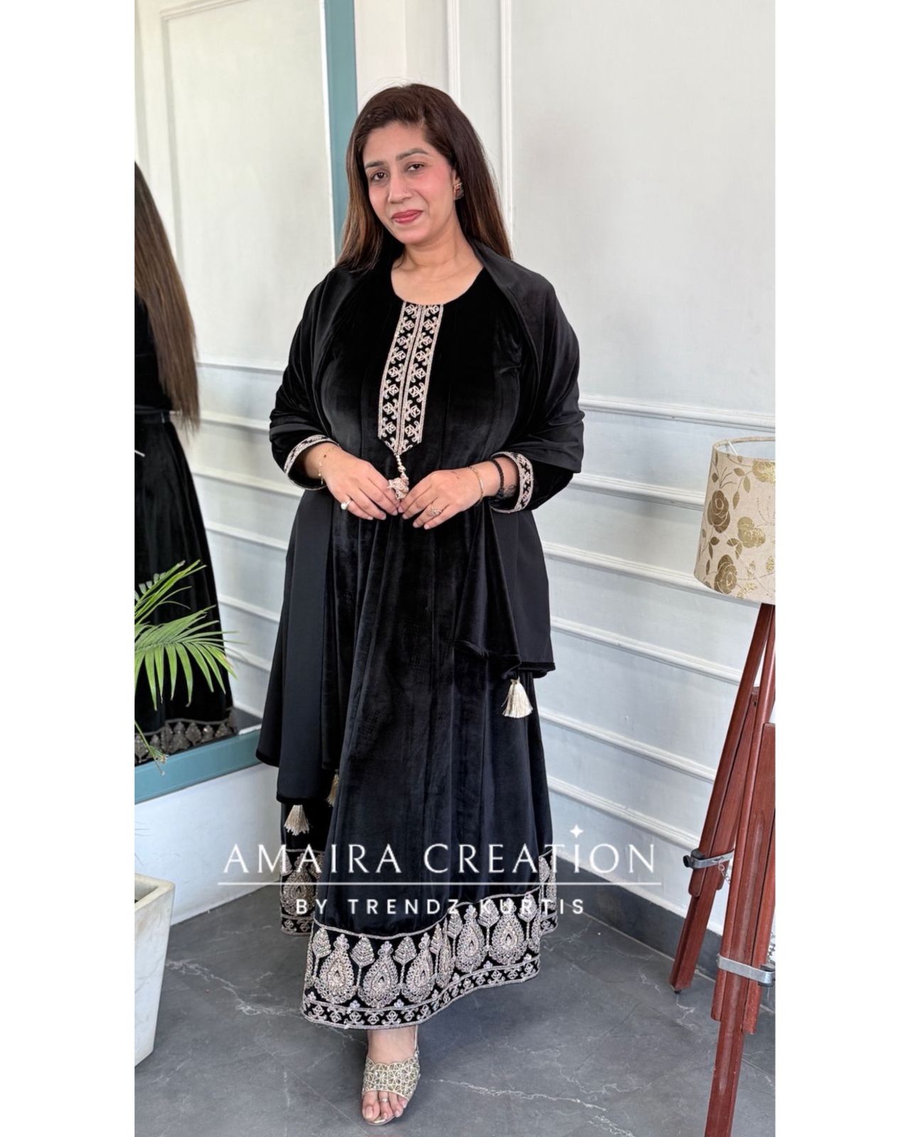 Premium Velvet Black Colour Anarkali