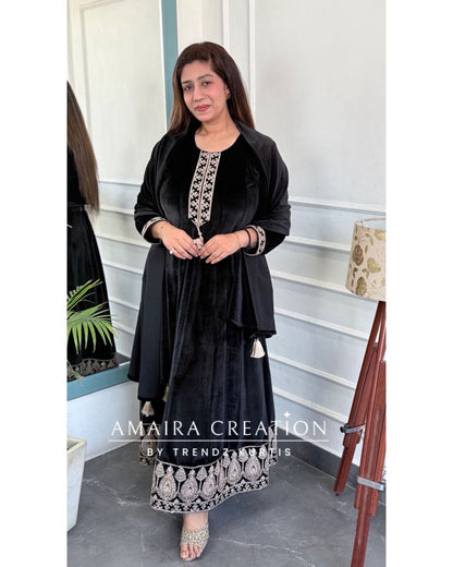 Premium Velvet Black Colour Anarkali