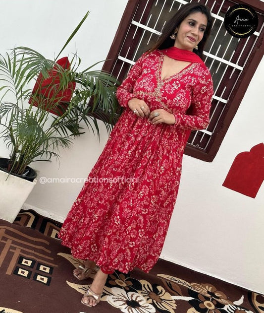 Alia cut with Churidaar sleeves